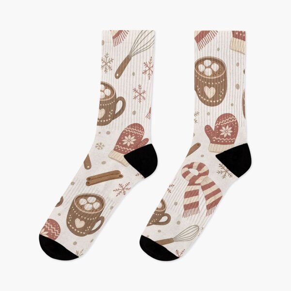 Item preview, Hot Cocoa and Knitted Mittens Seamless Pattern | Cozy Winter Cocoa Brown designed and sold by StickyGuys.