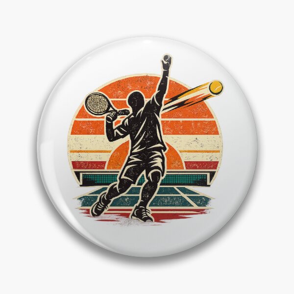 Item preview, Faceless Tennis Serve – Retro Sunset Vintage Sports Vector designed and sold by mbmstores.