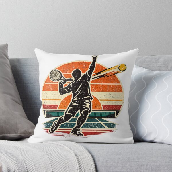 Item preview, Faceless Tennis Serve – Retro Sunset Vintage Sports Vector designed and sold by mbmstores.