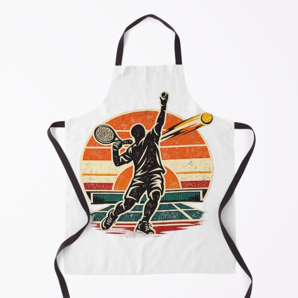 Item preview, Faceless Tennis Serve – Retro Sunset Vintage Sports Vector designed and sold by mbmstores.
