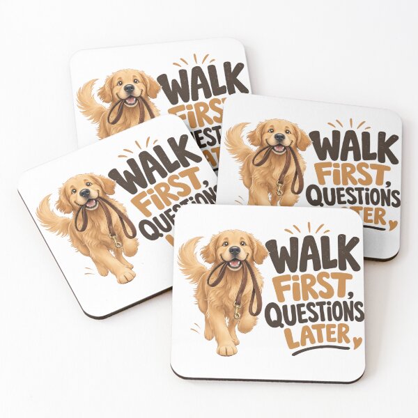 Item preview, Walk First Questions Later Golden Retriever Dog Dad T-Shirt designed and sold by Ashley critters.