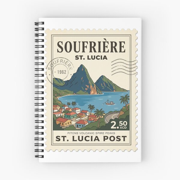 Item preview, Sello de viaje vintage de Santa Lucía Pitons Soufrière designed and sold by k3rstman1.
