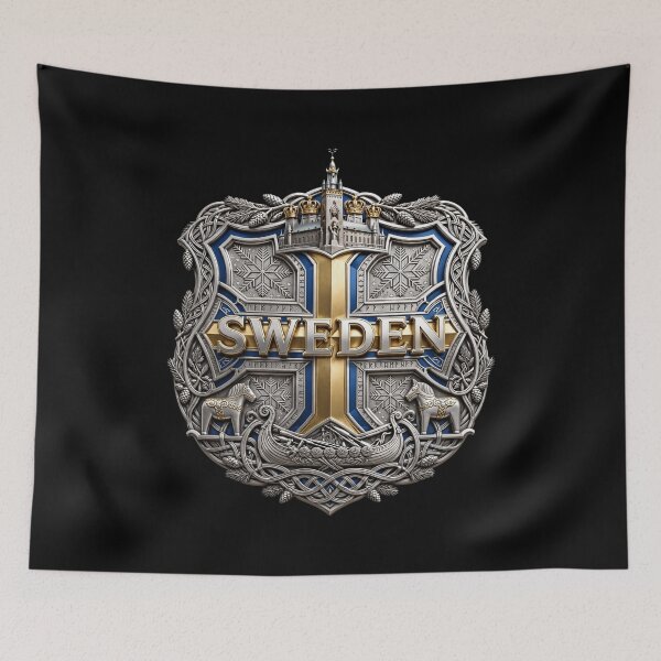Item preview, Sweden Swedish Flag Design, Swedish Pride Shirt, Blue Yellow Nordic Flag, Sweden Culture, Scandinavian Heritage, Stockholm Travel, Swedish Identity Graphic designed and sold by Typologystudios.