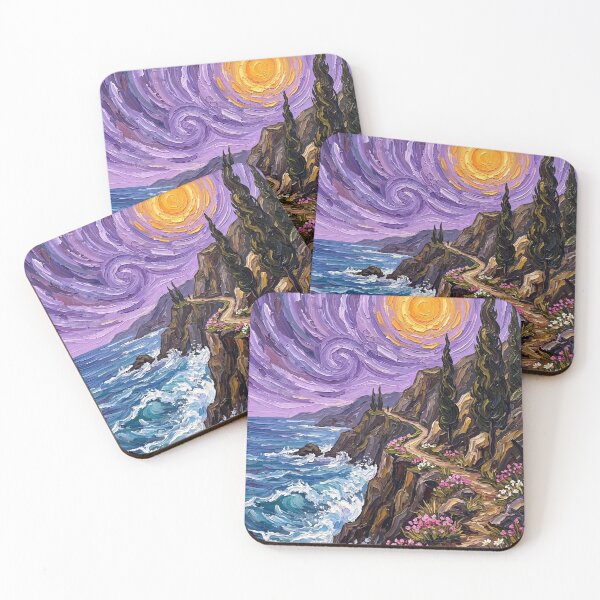 Item preview, Swirling Night Over Coastal Cliffs designed and sold by lenamedema.