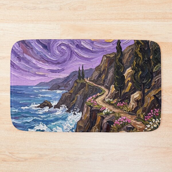 Item preview, Swirling Night Over Coastal Cliffs designed and sold by lenamedema.