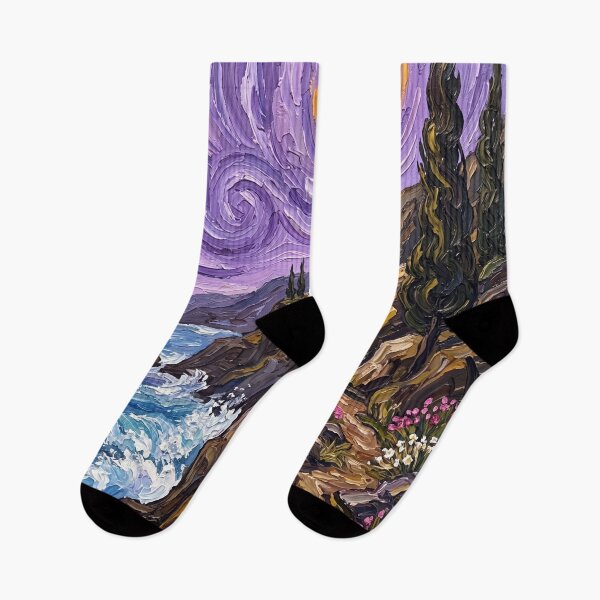 Item preview, Swirling Night Over Coastal Cliffs designed and sold by lenamedema.