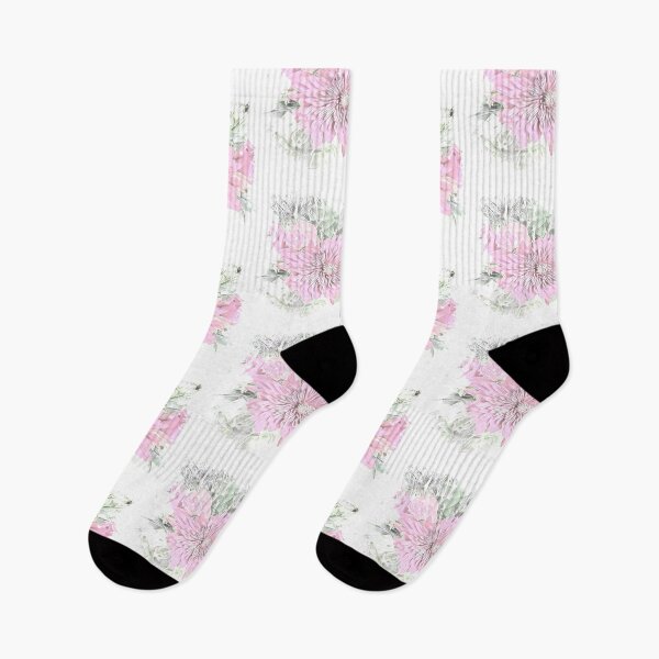 Item preview, Soft Pink Chrysanthemum and Rose Pencil Sketch Digital Art designed and sold by BalkanBloom.