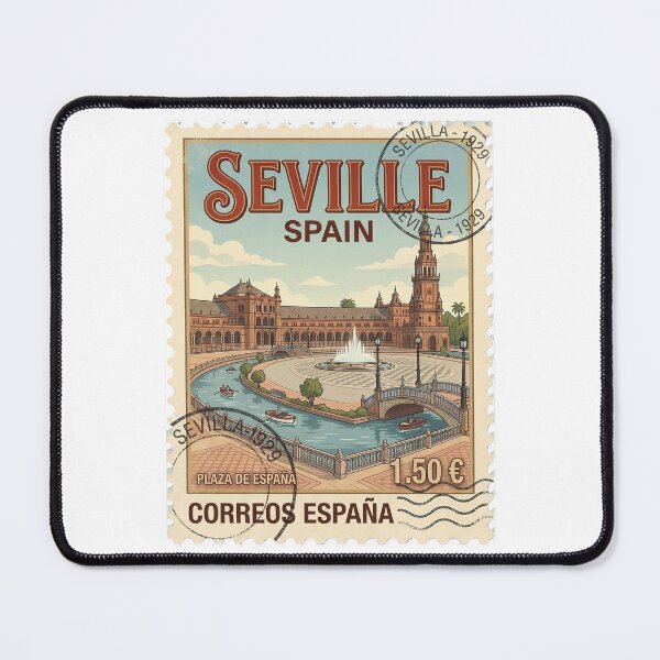 Item preview, Vintage Seville Spain Plaza De España Travel Stamp designed and sold by k3rstman1.