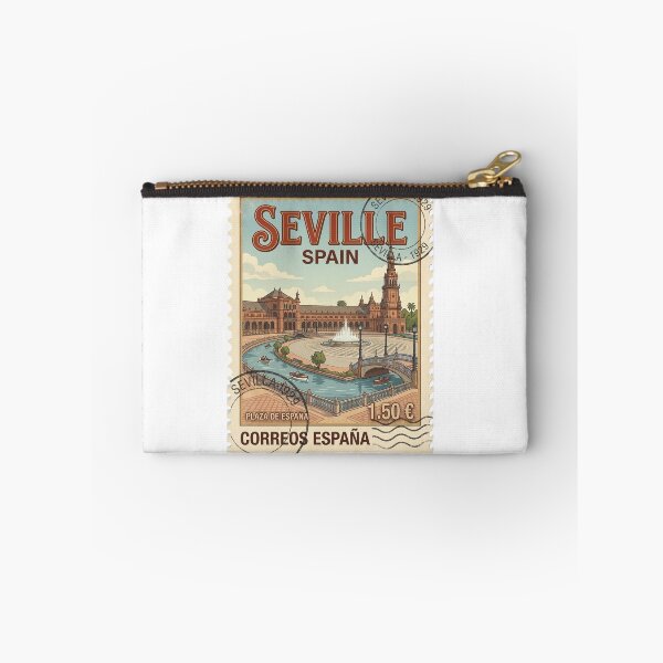 Item preview, Vintage Seville Spain Plaza De España Travel Stamp designed and sold by k3rstman1.
