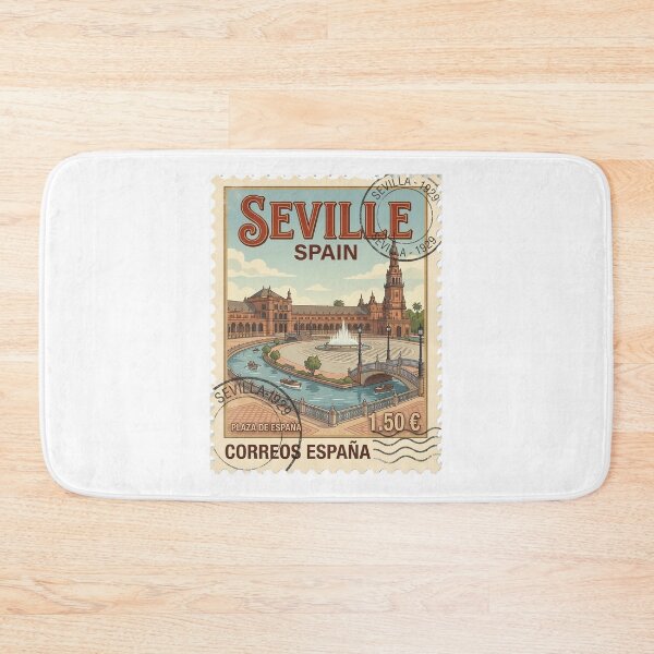 Item preview, Vintage Seville Spain Plaza De España Travel Stamp designed and sold by k3rstman1.