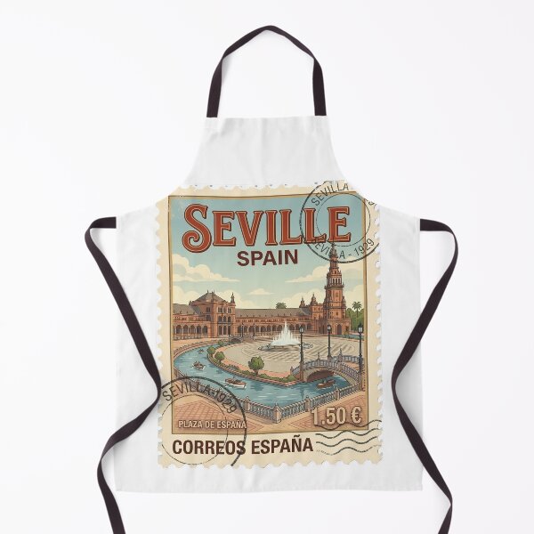 Item preview, Vintage Seville Spain Plaza De España Travel Stamp designed and sold by k3rstman1.