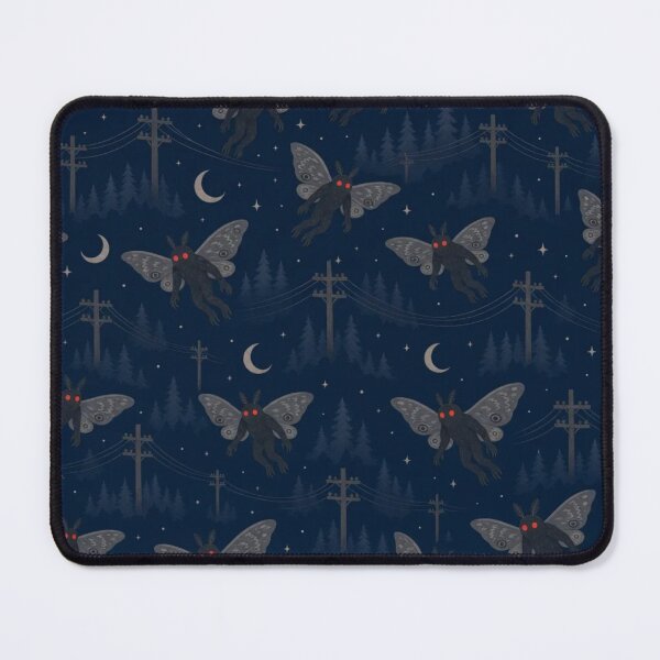 Item preview, Mothman Migration Seamless Pattern | Cryptidcore Midnight Navy designed and sold by StickyGuys.