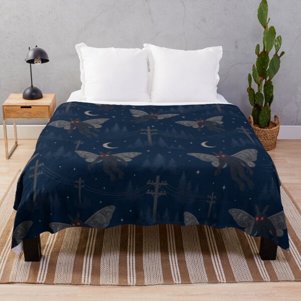 Item preview, Mothman Migration Seamless Pattern | Cryptidcore Midnight Navy designed and sold by StickyGuys.