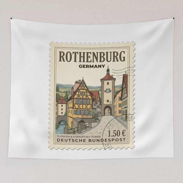 Item preview, Vintage Rothenburg Germany Travel Stamp Plönlein designed and sold by k3rstman1.