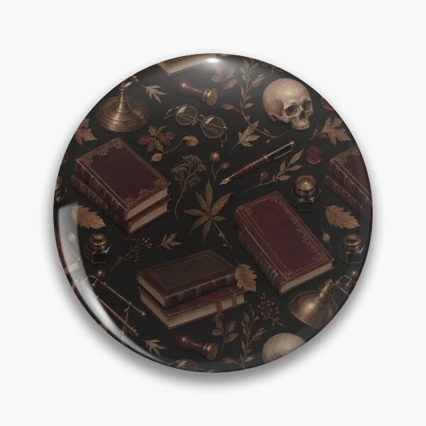 Item preview, Dark Academia Winter Study Seamless Pattern | Scholarly Espresso and Gold designed and sold by StickyGuys.
