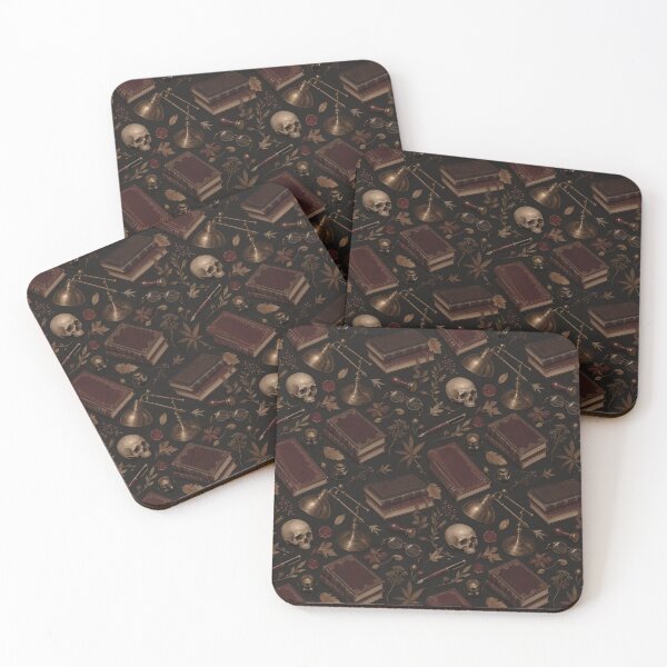 Item preview, Dark Academia Winter Study Seamless Pattern | Scholarly Espresso and Gold designed and sold by StickyGuys.