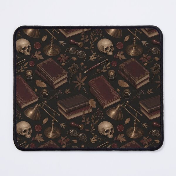 Item preview, Dark Academia Winter Study Seamless Pattern | Scholarly Espresso and Gold designed and sold by StickyGuys.