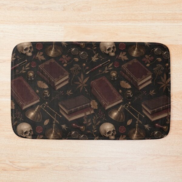 Item preview, Dark Academia Winter Study Seamless Pattern | Scholarly Espresso and Gold designed and sold by StickyGuys.