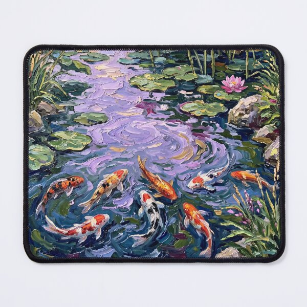 Item preview, Tranquil Koi Pond With Lotus Flowers designed and sold by lenamedema.