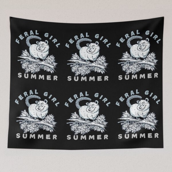Item preview, Feral Girl Summer Opossum Wild Summer Vibes designed and sold by SkymarArt.