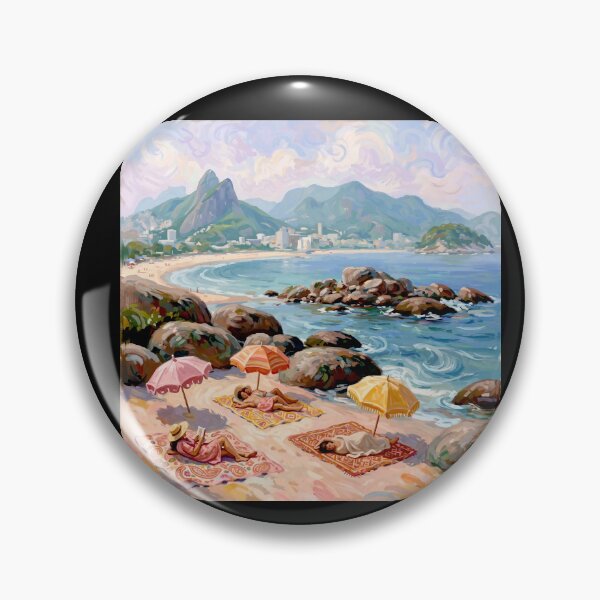 Item preview, Arpoador (the Harpoon )a small peninsula between Ipanema and Copacabana.#3 designed and sold by Helios Be. Lavsh.