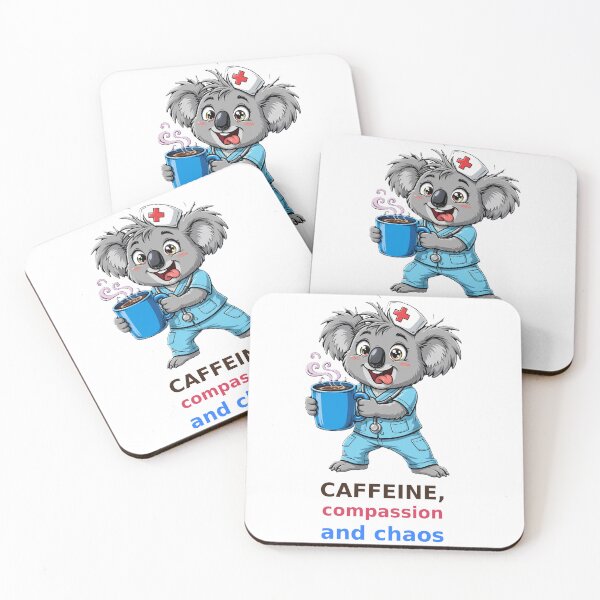 Item preview, Funny Nurse Koala Caffeine Compassion Chaos designed and sold by Surviving Monday Club.