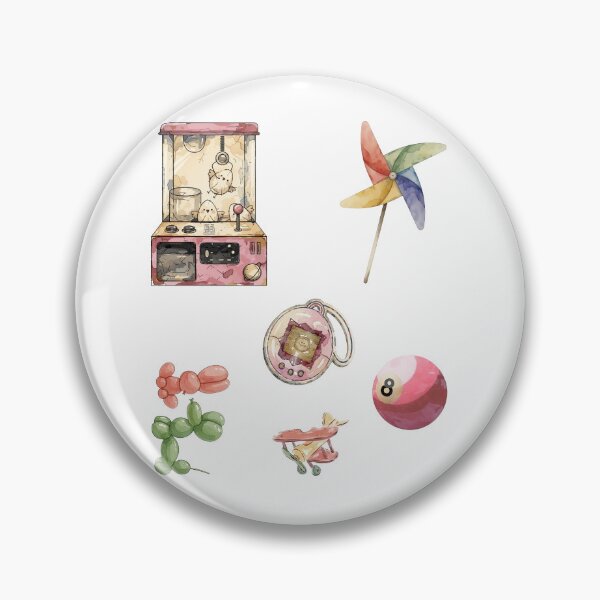 Item preview, Vintage Childhood Nostalgia Sticker Pack | Claw Machine, Pinwheel, Balloon Animals, Toy Plane & Retro Playtime Stickers designed and sold by ravenRM.