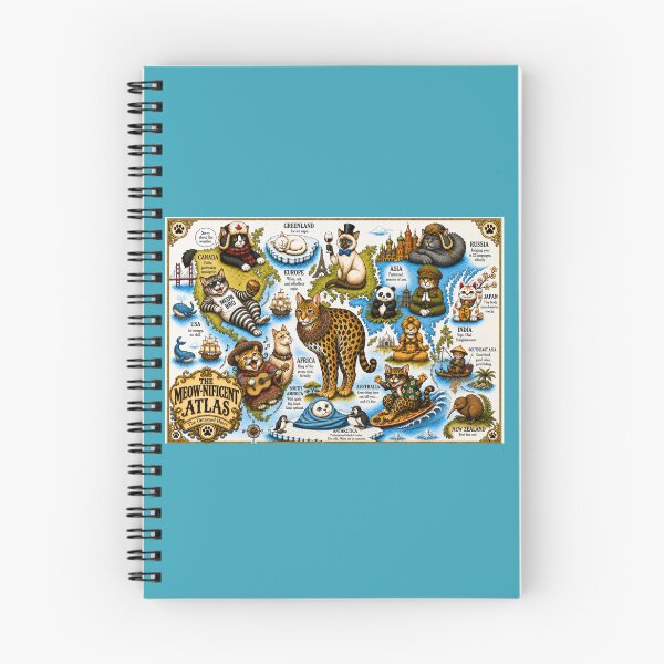 Item preview, The Meow-nificent Atlas Funny World Map Cats Poster designed and sold by SammyMorry.