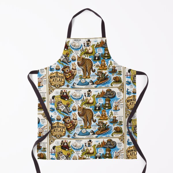 Item preview, The Meow-nificent Atlas Funny World Map Cats Poster designed and sold by SammyMorry.