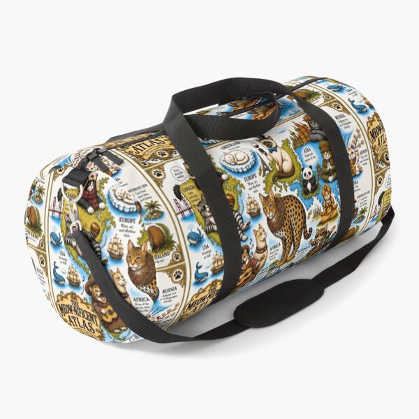 Item preview, The Meow-nificent Atlas Funny World Map Cats Poster designed and sold by SammyMorry.