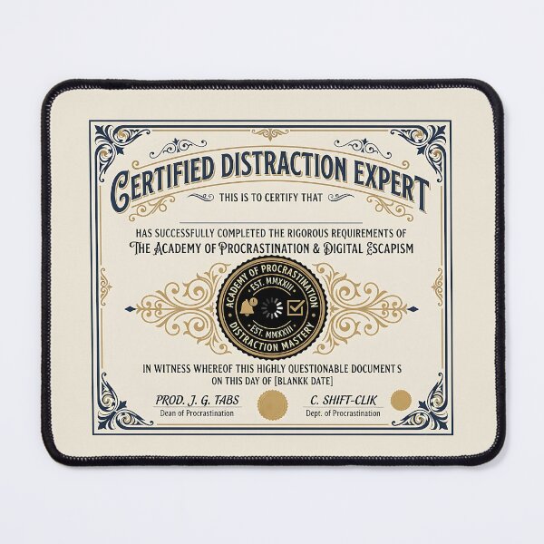 Item preview, Certified Distraction Expert Vintage Funny designed and sold by Zazz Lee.