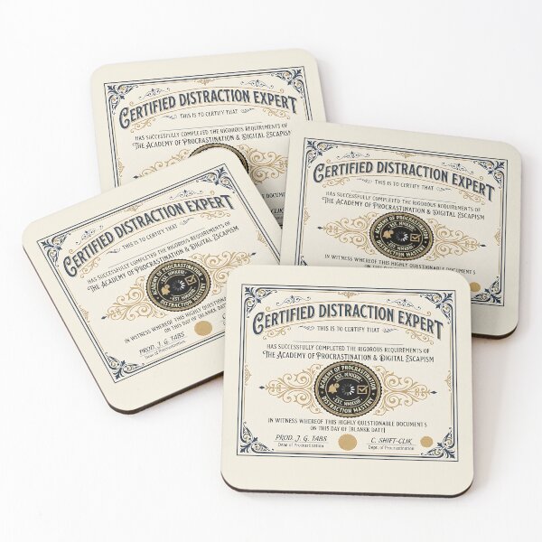 Item preview, Certified Distraction Expert Vintage Funny designed and sold by Zazz Lee.