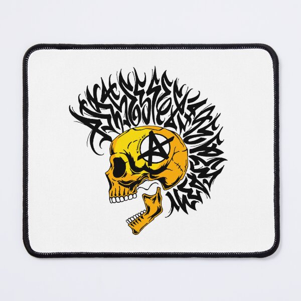 Item preview, Punk Anarchy Skull with Calligraphy Mohican Grunge Aesthetic designed and sold by elmuna.