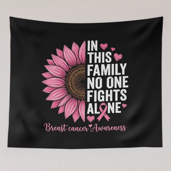 Item preview, In This Family No One Fights Alone Breast Cancer Awareness Support Fighter designed and sold by Doodleoub.