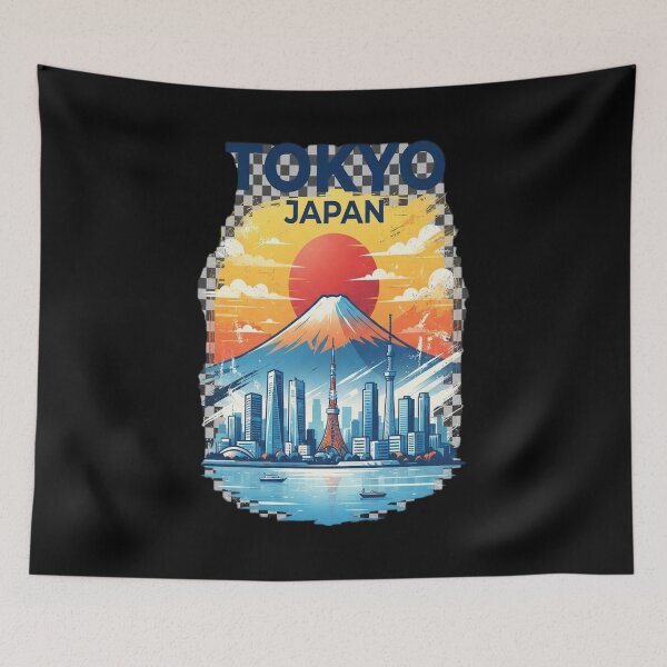 Item preview, Japan Tokyo Mount Fuji Cityscape Vintage Minimal Travel designed and sold by vlahosfeari.