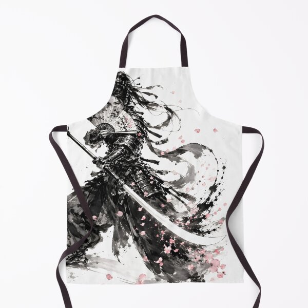 Item preview, Onna Bugeisha Naginata Cherry Blossom Ink Art designed and sold by MouradStudio.