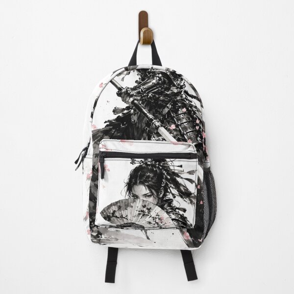 Item preview, Onna Bugeisha Naginata Cherry Blossom Ink Art designed and sold by MouradStudio.