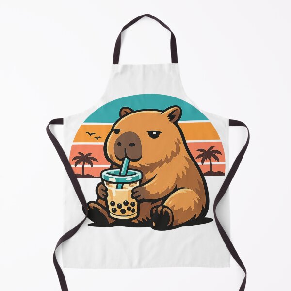 Item preview, Retro Introvert Capybara Drinking Boba Tea - Cute Mental Health Humor & Chill Vibes Art designed and sold by zdzdesigner.