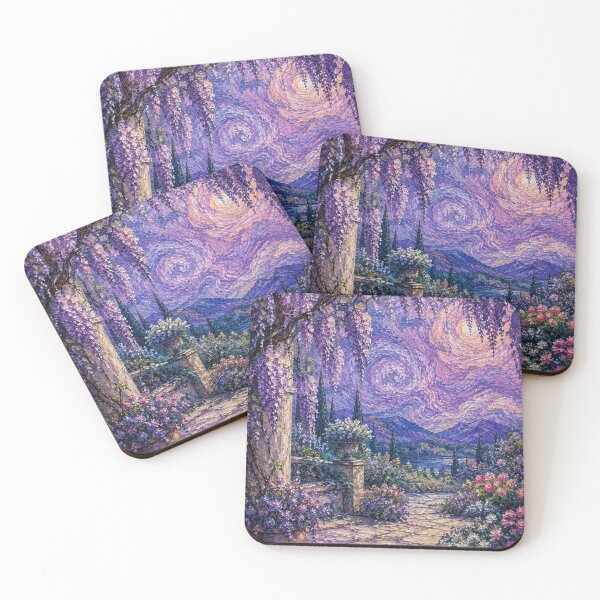 Item preview, Wisteria Terrace Beneath a Swirling Sky designed and sold by lenamedema.