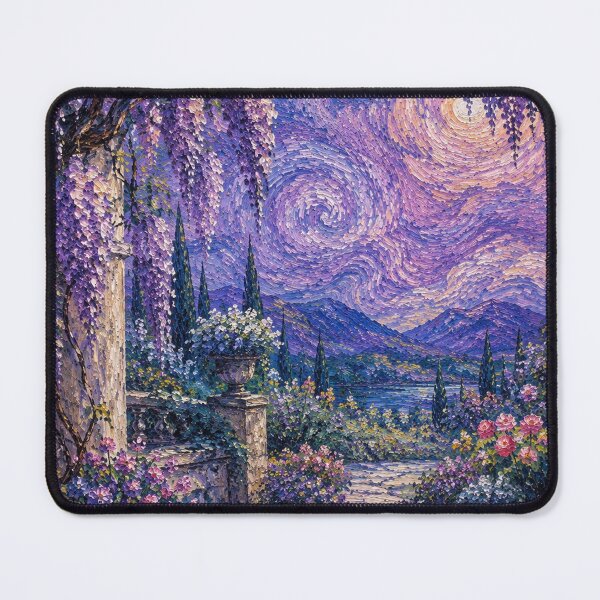Item preview, Wisteria Terrace Beneath a Swirling Sky designed and sold by lenamedema.