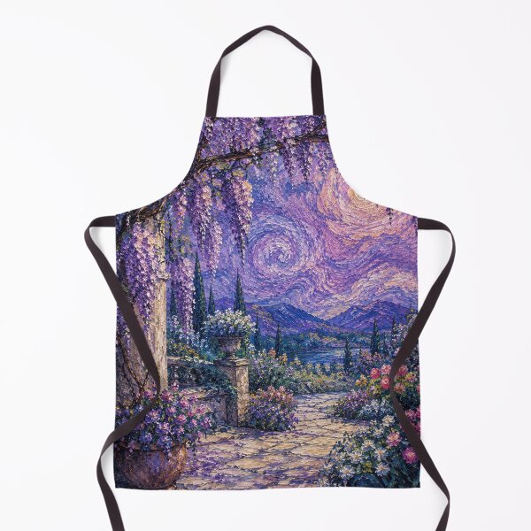 Item preview, Wisteria Terrace Beneath a Swirling Sky designed and sold by lenamedema.