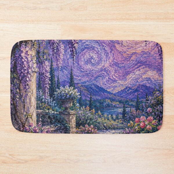 Item preview, Wisteria Terrace Beneath a Swirling Sky designed and sold by lenamedema.