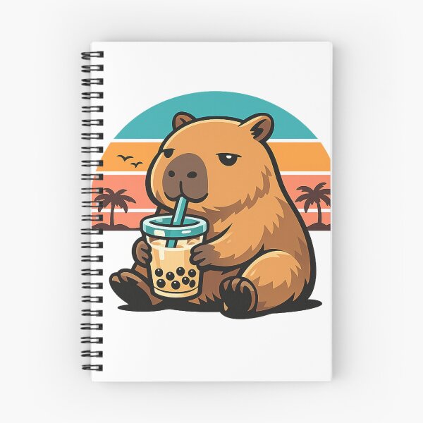 Item preview, Retro Introvert Capybara Drinking Boba Tea - Cute Mental Health Humor & Chill Vibes Art designed and sold by zdzdesigner.
