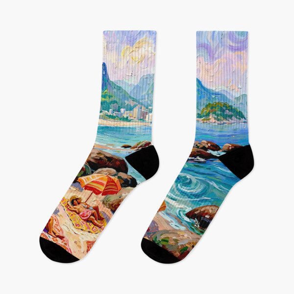 Item preview, Arpoador (the Harpoon )a small peninsula between Ipanema and Copacabana.#5 designed and sold by Helios Be. Lavsh.