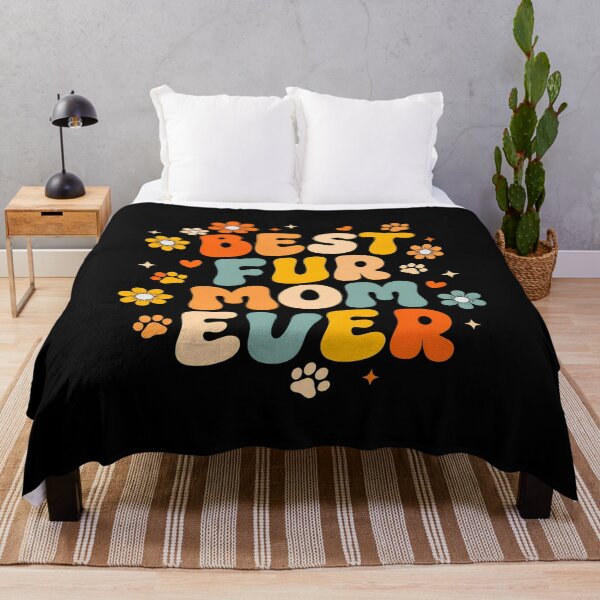 Item preview, Best Fur Mom Ever Retro Floral Paw Print Design designed and sold by SoyLamderma.