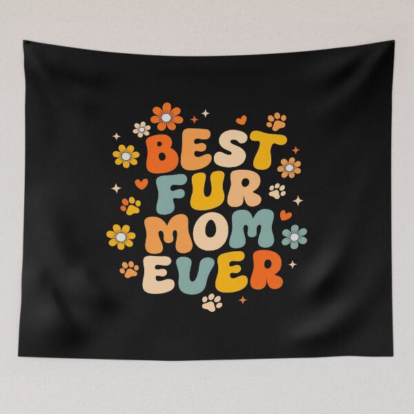 Item preview, Best Fur Mom Ever Retro Floral Paw Print Design designed and sold by SoyLamderma.