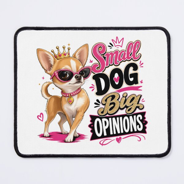 Item preview, Small Dog Big Opinions Chihuahua Dog Dad Funny T-Shirt designed and sold by Ashley critters.