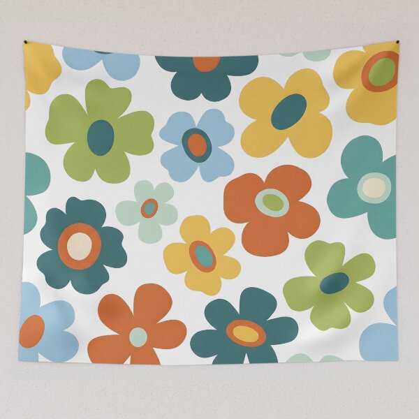 Item preview,  Retro 70s Floral Daisy Pattern – Groovy Mod Daisy Flowers designed and sold by ShabanMerch.
