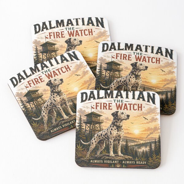 Item preview, Dalmatian The Fire Watch Vintage Forest Guardian Retro Outdoor T-Shirt designed and sold by TeeVibeHaus.