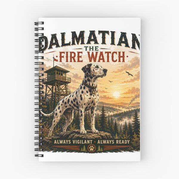 Item preview, Dalmatian The Fire Watch Vintage Forest Guardian Retro Outdoor T-Shirt designed and sold by TeeVibeHaus.